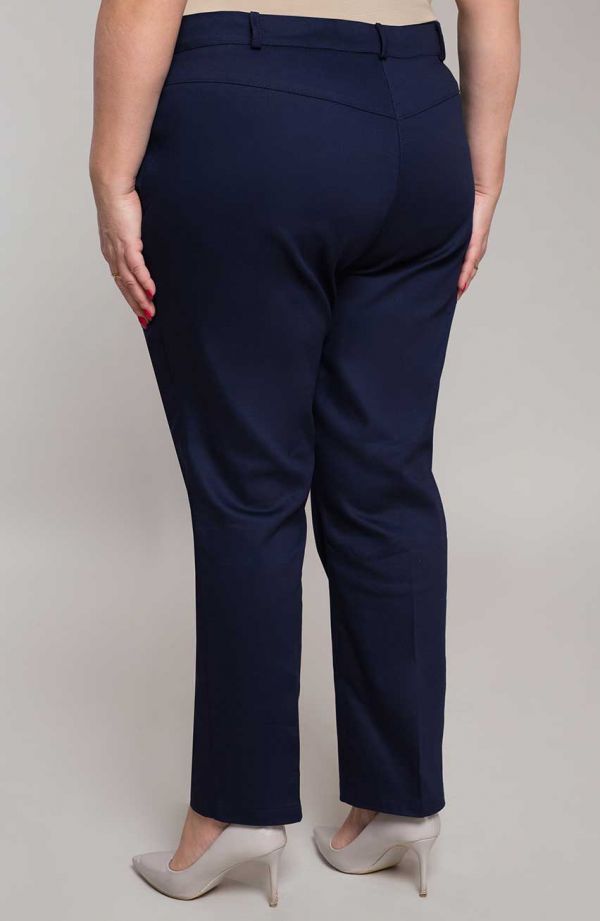 Eleganckie spodnie plus size dla puszystych w kolorze atramentowym