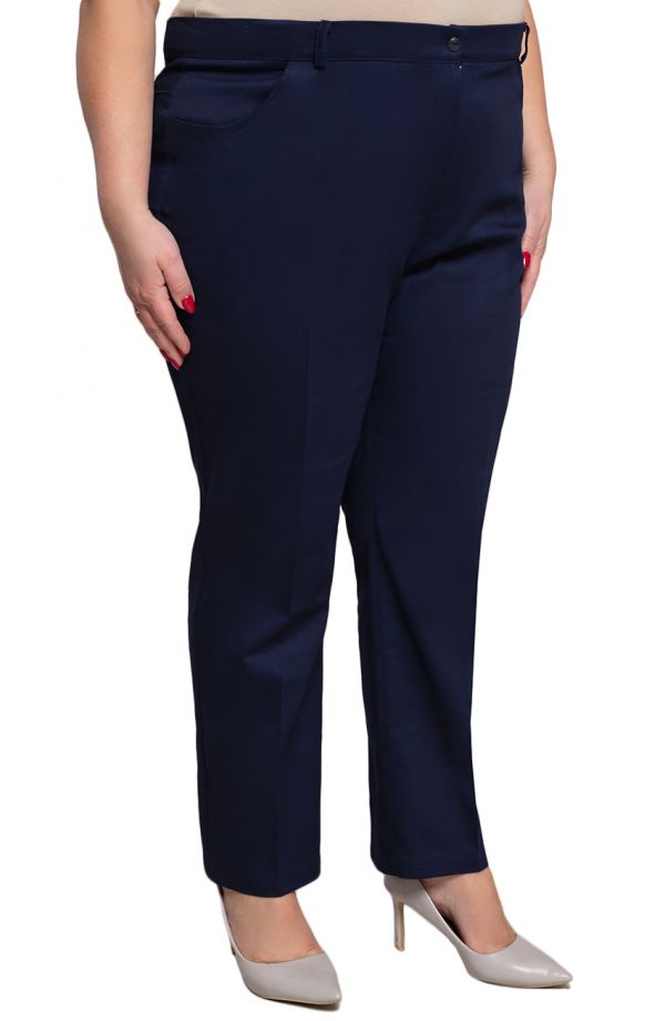Eleganckie spodnie plus size dla puszystych w kolorze atramentowym