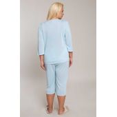 Csipkés szegélyű, kék pizsama - Mewa