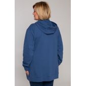 Kék kapucnis pulóver zsebekkel