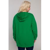 Zöld kapucnis pulóver zsebekkel