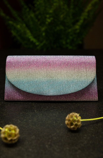 Elegáns színes, ombre színű kuplung táska