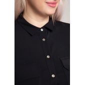 Hosszú fekete ing zsebekkel