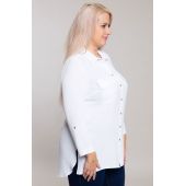 Hosszú fehér ing zsebekkel