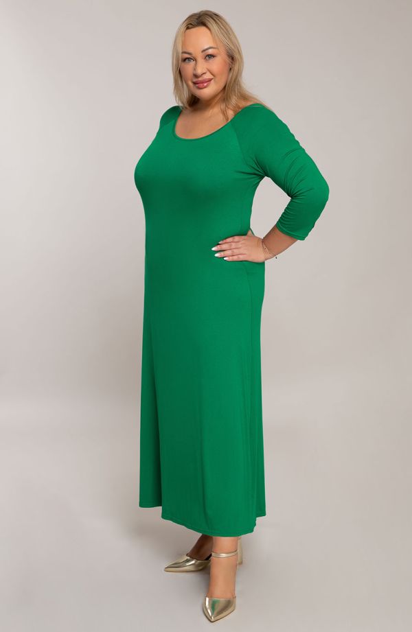 Hosszú zöld dzsörzé ruha