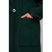 Gombolható, zöld buklé kabát
