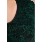 Zöld csipke ruha fekete virágokkal