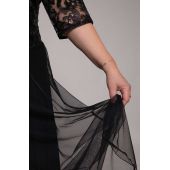  Fekete ruha szatén csipkével