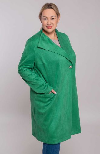 Zöld kabát zsebekkel