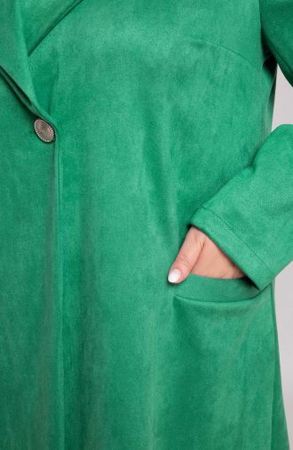 Zöld kabát zsebekkel