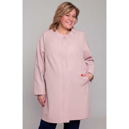 Elegáns kabát rózsaszín színben