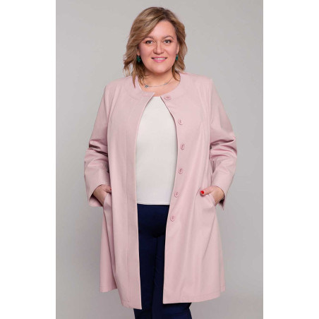 Elegáns kabát rózsaszín színben