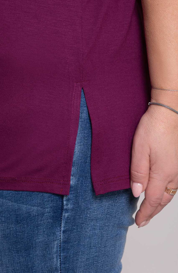 Áfonya női molett, alkalmi kötött póló | Divatos nagy méretek