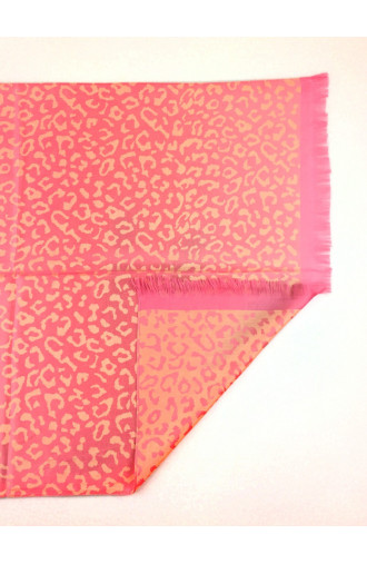 Vékony világos rózsaszín mintás sál