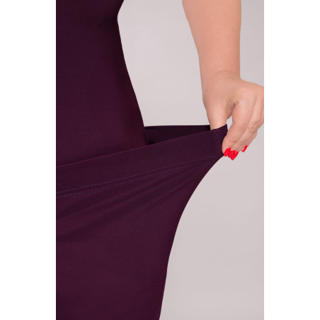 Elegáns lila női jelmez nadrággal, hosszabb tunikával és 3/4 ujjú esküvőre | Divatos nagy méretek