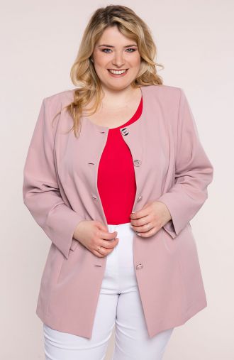 Könnyű elegáns kabát világos rózsaszín színben