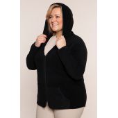 Egyszerű fekete fleece pulóver