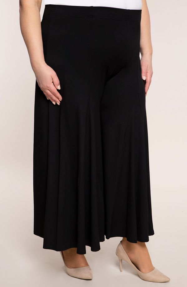 Czarne spódnico-spodnie plus size XXL-es z dzianiny