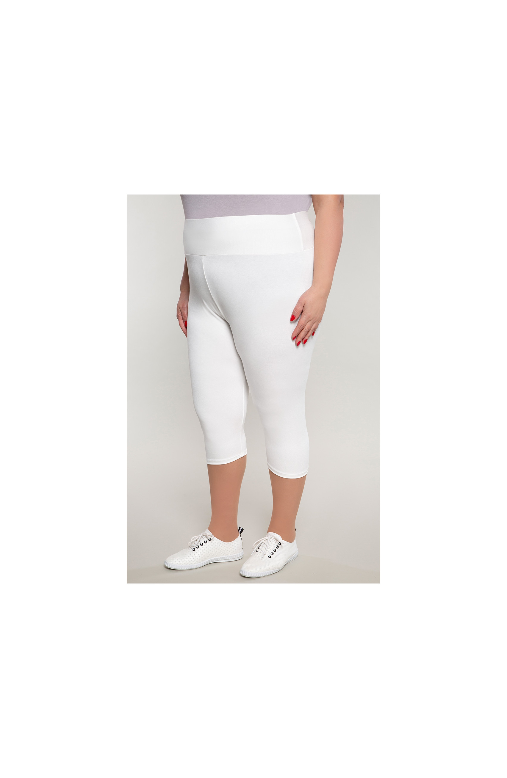 Fehér magas derekú 3/4-es leggings
