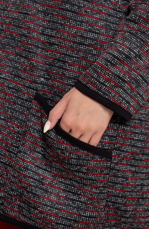 Piros melange kötött pulóver