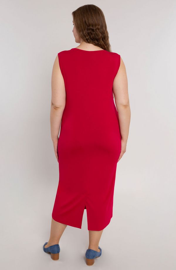 Sima egyenes ruha piros színben